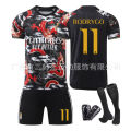 Football form 2425 red and bla dragon pattern ersion children's training adult suit sports team form group bu men's and women's jerse.