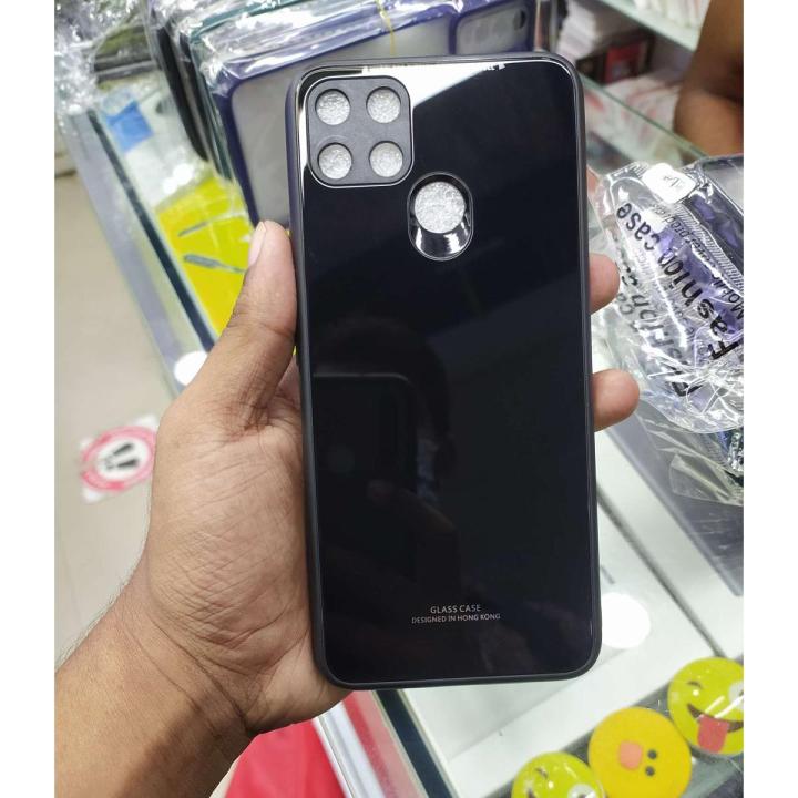 realme c15 Glass Case Phone Back Cover for