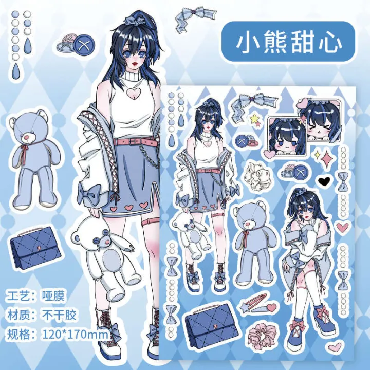 Zaomao%20Y2K%20Girls%20series%20stickers%20Korean%20domi%20dumb%20film%20gooka%20anime%20character%20hand%20account%20DIY%20decorative%20sticker%20-%20Image%206