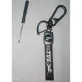 Tvs Keychains Black Leather Hook Key Chain - Key Ring. 