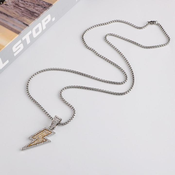 【3C VictoryEagle】N XL men's jewelry ins necklace personality lightning pendant accessories chain women