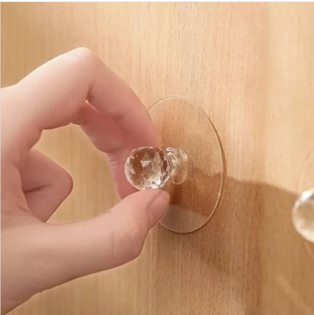 Diamond Self-Adhesive Push-Pull Cabinet & Drawer Hook