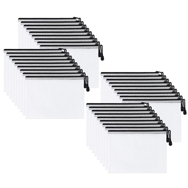 36 Pack A5 Mesh Zipper Pouch,Zipper File Bags, Storage Bags for School Office Supplies and Travel