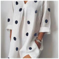 Polka Dots Women Beach Dress Saida De Praia Flax Bikini Cover Up Kaftan Beach Pareos De Playa Mujer Swimsuit Cover-up Superman.