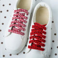 LSGS 1Pair New Letter Printed Laces 1CM Width120CM Length Canvas Sneakers shoelaces Cotton Flat Rope Shoe Laces Sport Running Strings. 