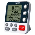 Digital Dual Kitchen Timer,3 Channels Count UP/Down Timer,Cooking Timer,Large Display,Loud Volume Alarm and Flashing. 