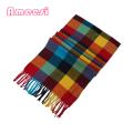 Women Plaid Scarf Cozy Plaid Tassel Scarf Warm Cashmere Shawl for Couples Winter Wrap Couple Warm Shawl.