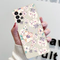 Samsung Galaxy A32 White Flowers Silicone Phone Case. 