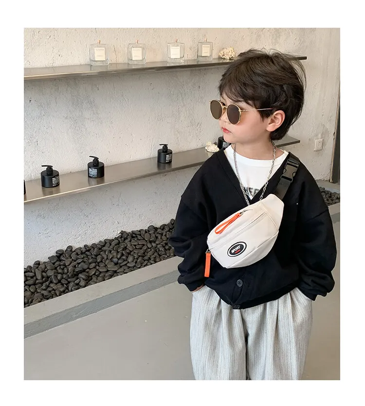 Small Chest Little Boys Fanny Pack Children's Messenger Bag Canvas