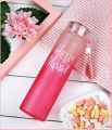 Hello Master Glass Drinking water Bottle 480ml- water Bottle-Colour Pink. 