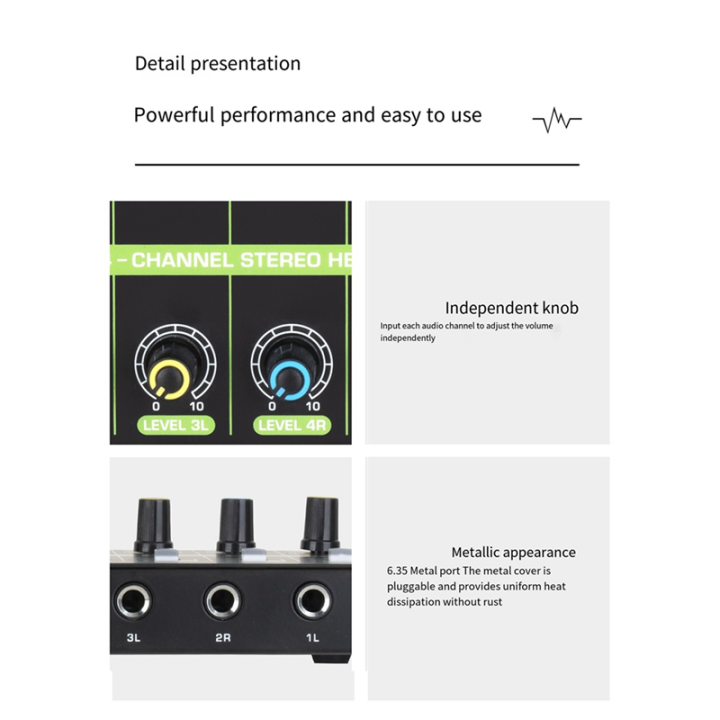 Portable%204-Way%20Audio%20Mixer,%204-in%20and%201-Out%20Stereo%20Mixer,%20Small%20DJ%20Mixer%20Easy%20Install%20Easy%20to%20Use%20-%20Image%205