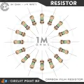 100Pcs - 1M Ohm (1 Mega/Million Ohm) Resistor 5% Tolerance 1/4 Watt(0.25 Watt) Carbon Film Fixed Resistors 2 Pin Leads for Passive Components Electronics Circuitry & Parts.. 