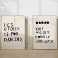 Aesthetic Kitchen Cute Cooking Wall Art Picture Minimalist Heart Black Quote Poster Print Nordic Canvas Painting Room Home Decor. 