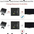 【VisioN Shop】HDMI Splitter, HDMI Bidirectional 2 Input to 1 Output in to 2 Out, 1080P Passthrough HDMI Switcher. 