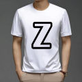 Alphabet Letters Border A To Z White Color T-Shirt For Men'S - T Shirt - T Shirt. 
