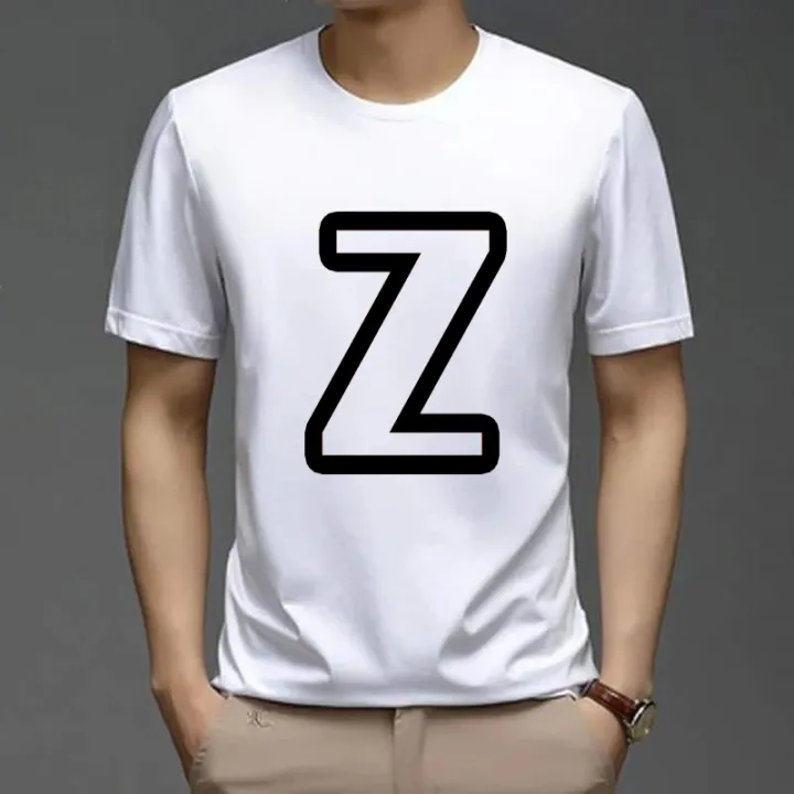 Alphabet%20Letters%20Border%20A%20To%20Z%20White%20Color%20T-Shirt%20For%20Men'S%20-%20T%20Shirt%20-%20T%20Shirt%20-%20Image%202