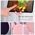 【happy one】Cute Bunny Phone Metal Desktop Cell Phone Stand Height For iPhone iPad Tablet Foldable Extend Support.