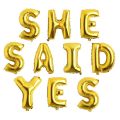 SHE SAID YES Bachelorette, Wedding, Bridal Shower Party Balloon Letter Decorations. 16 Inch Balloons Bridal Celebration Decor.