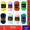 KGS 100% Milk Cotton Yarn Wool | 50 gm | Medium 4 Ply | Crocheting and Knitting. 