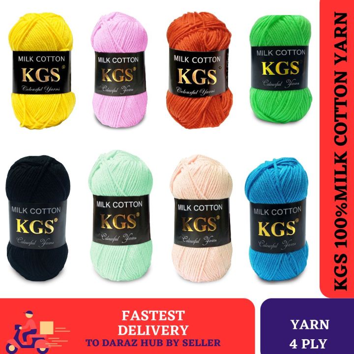 KGS%20100%25%20Milk%20Cotton%20Yarn%20Wool%20%7C%2050%20gm%20%7C%20Medium%204%20Ply%20%7C%20Crocheting%20and%20Knitting%20-%20Image%202