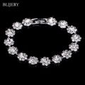 BLIJERY Luxury Crystal Bracelets For Women Silver Plated Rhinestone Charm Bracelets & Bangles Femme Bridal Wedding Jewelry Gifts.