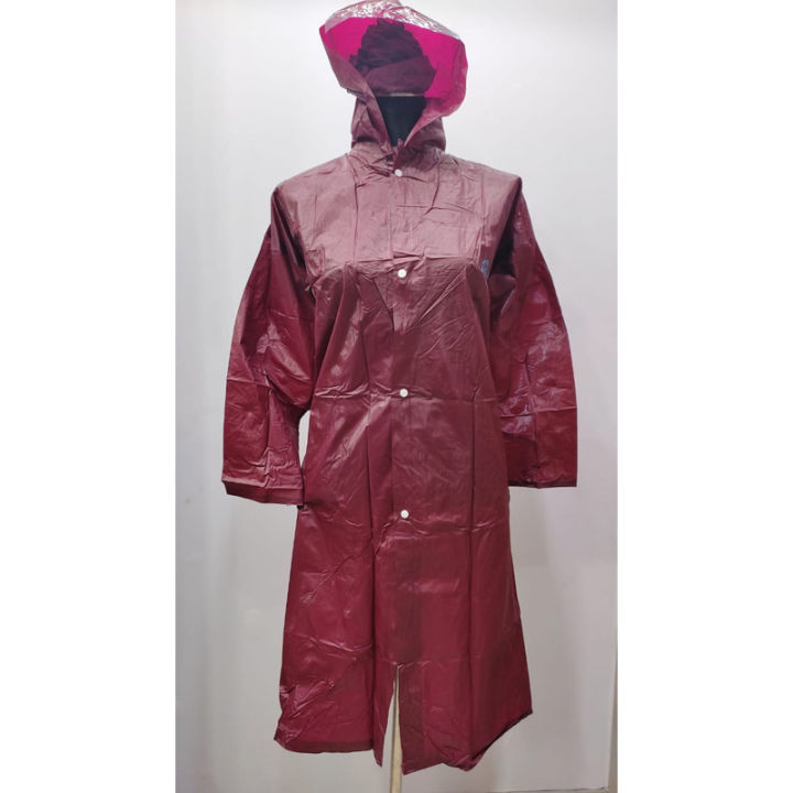 Rain%20Coats%20Waterproof%20Maroon%20Color%20Polyester%20For%20Women%20-%20Image%202