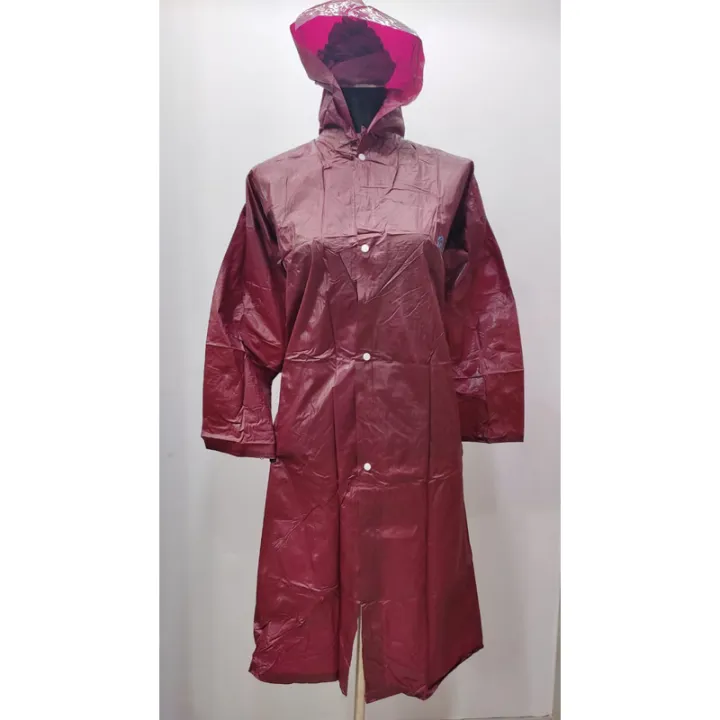 Rain%20Coats%20Waterproof%20Maroon%20Color%20Polyester%20For%20Women%20-%20Image%202