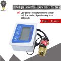 Digital LCD display Water flow sensor meter flowmeter totameter Temperature time record With G1/2 flow sensor. 