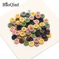 100pcs 9mm Mixed 4 Hole Wooden Buttons For Clothing Decorative Sewing Button Accessories Scrapbooking Crafts Home Decor. 