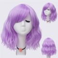 VICWIG Cosplay Wig Synthetic Hair Short Curly Blue Black White Red Pink Orange Purple Wig for Women. 