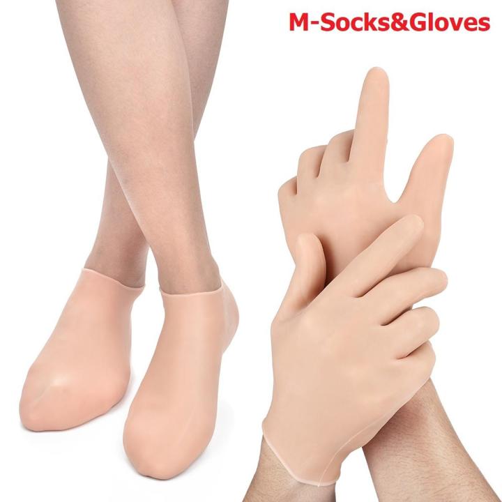 1 Pair Feet HaCare Socks Gloves Moisturizing Silicone Socks Foot Skin Care Hand Protectors Anti Cracking Spa Home Use