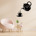 Ketly Design Teapot Decoration Wall Clock wooden Wall Decoration Clock Living Room Dining Room Tea House Leisure Black Wall Clock ( size - 12 inch ) by Doob Cart.