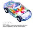 Transparent Police Car, Gear Toy with Light & Music, Transparent Car Toy Light Music with Automatic Change Direction, Great Birthday Gifts for Toddler. 