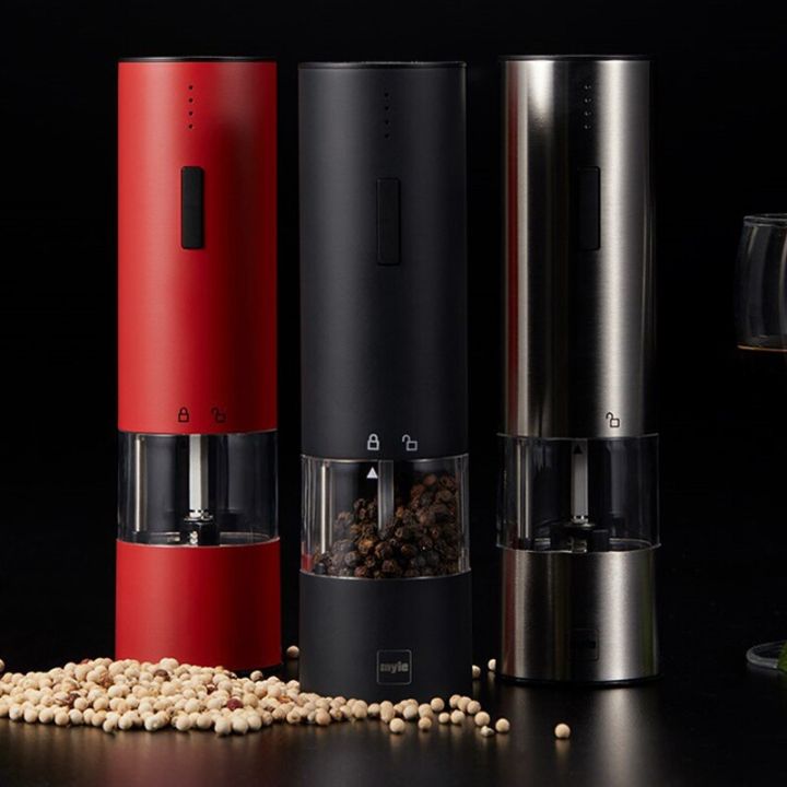 Electric%20Automatic%20Salt%20Pepper%20Mill%20Set%20Adjustable%20Grinding%20Kitchen%20Stainless%20Steel%20Tool%20Cooking%20Accessories%20cocina%20Dro-1PC%20Red%20-%20Image%203