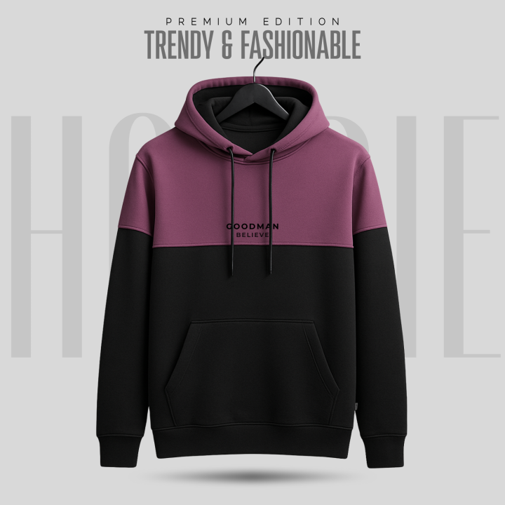 GoodMan Premium Quality Black Color Full Sleeve Hoodie Jacket for Men.