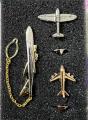 Aeroplane Tie Clip & Mini Aircraft Pin – 3-Piece Brooch Set for Men’s Suit & Shirt Accessories.