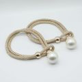 Showkanbay 1pcs Curtain Rope Tiebacks Curtain Tiebacks with Pearls Decorative -Curtain Tiebacks for Drapes Home Office Artistic Decorcurtain (Beige).