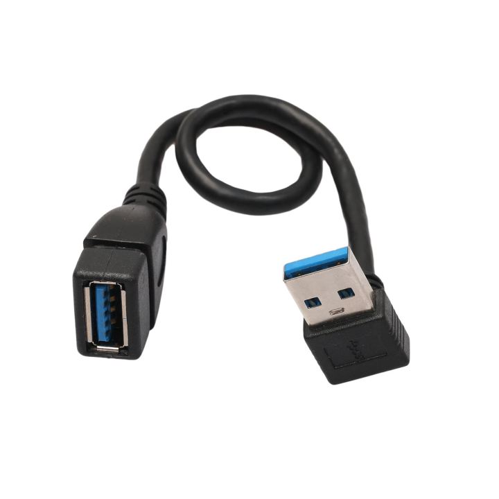 USB 3.0 Right Angle 90degree Extension Cable Male to Female Adapter ...