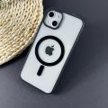 For Apple iPhone Luxury Transparent Magnetic Shockproof Wireless Charging Case iPhone 15,15 Pro Max ,15 Plus/14/14 Pro/14 Pro Max/13 Pro Max/13 Pro/13/13 Mini/12 Pro/12 Pro Max/12 Mini Compatible Shockproof Protective Magsafe Phone Back Cover.