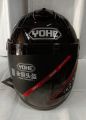 Yohe Halface Shiny Black Helmet: Stylish & Protective Motorcycle Helmet for Your Riding Adventures. 