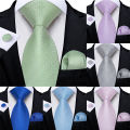 2023 New Men's 8cm Set Solid Paisley Plaid Luxury Wedding Party Men Suits Accessories. 