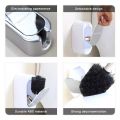 Panda Online Wall Mount No Drill Stainless Steel Toilet Brush with Holder Hideaway Bathroom Brushes Scrubber with Base Opening Closing Lid.