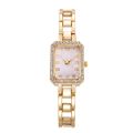 Luxury Women's Watch 2023 New Simple Square Full Diamond Digital Quartz Watch Gold Stainless Steel Bracelet Women's Dress Clock. 