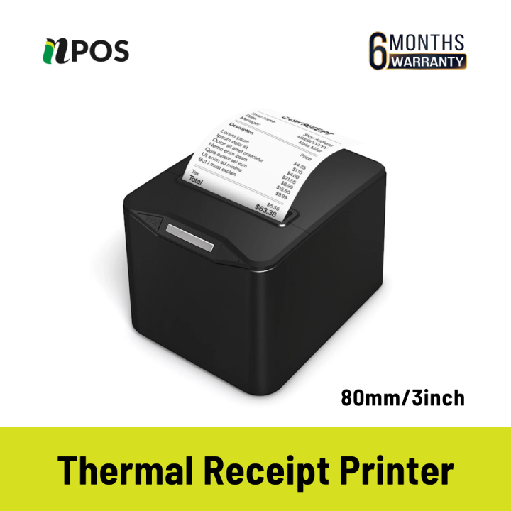 80mm Thermal Receipt Printer with Auto Cutter, USB & LAN Connectivity, High-Speed 220mm/s Direct Thermal Printing for Retail Stores, Supermarkets, Restaurants | Compatible with Windows, Linux, MacOS, and Android