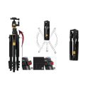 Q555 4-Section Folding Legs Aluminum Alloy Tripod Mount Monopod Holder with Ball Head.