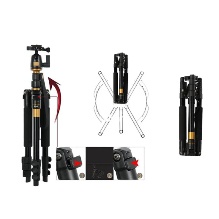 Q555%204-Section%20Folding%20Legs%20Aluminum%20Alloy%20Tripod%20Mount%20Monopod%20Holder%20with%20Ball%20Head%20-%20Image%204