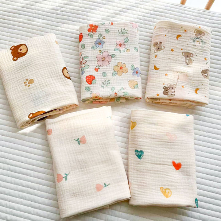 Muslin Squares Baby Gauze Cotton Printed Summer Blanket Swaddle Wrap Newborn Stuff Throw Blankets Baby Bedding Mulch