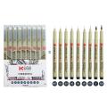 HOCAI Pigment Liner Pen Set Neelde Drawing Pen Art Markers Fineliner Sketching Pen 9 pcs.