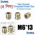 M6 Threaded Insert Nut Hex Socket for Wood & Furniture.