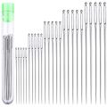 75 Large Eye Stitching Needles - 5 Sizes Big Eye Hand Sewing Needles in Clear Storage Tube for Stitching, and Crafting. 